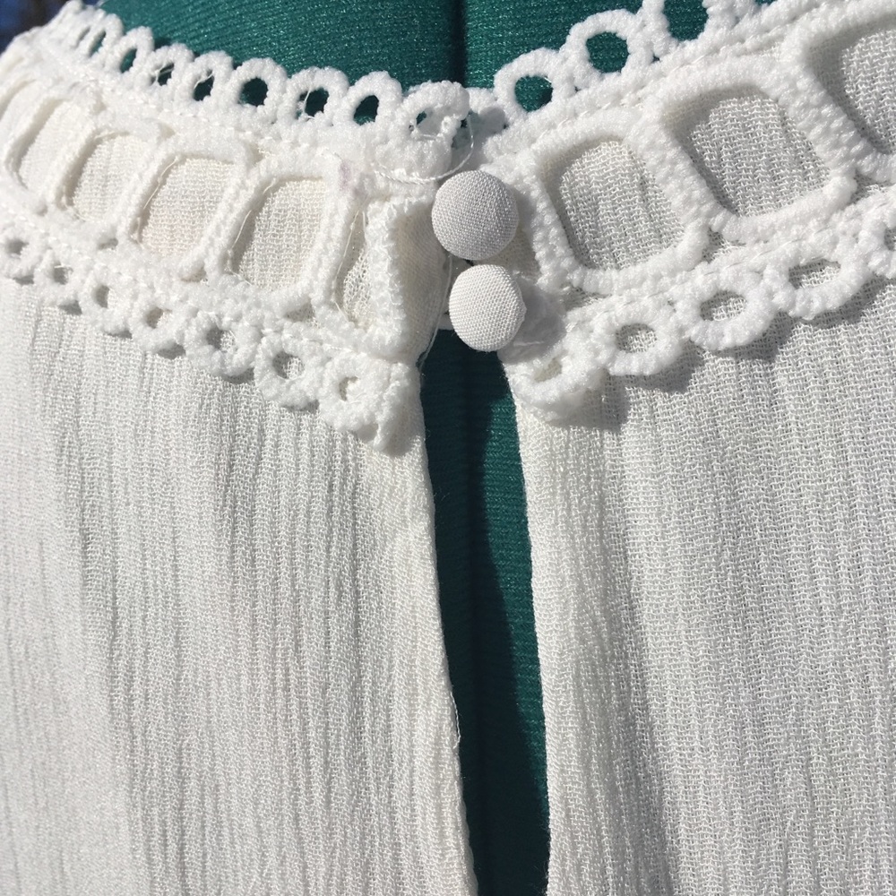 🌸Boho Crochet Lace Trim Babydoll Dress - Picture 4 of 8